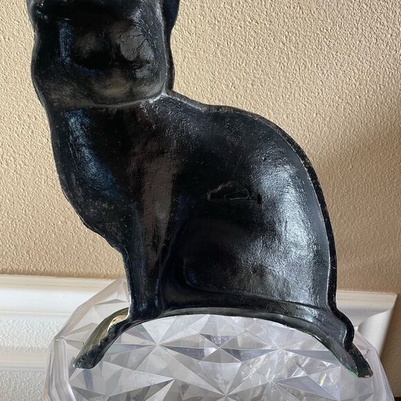 Cast Iron Black and White Cat Door Stopper Large Heavy Vintage Gorgeous! - Picture 9 of 15